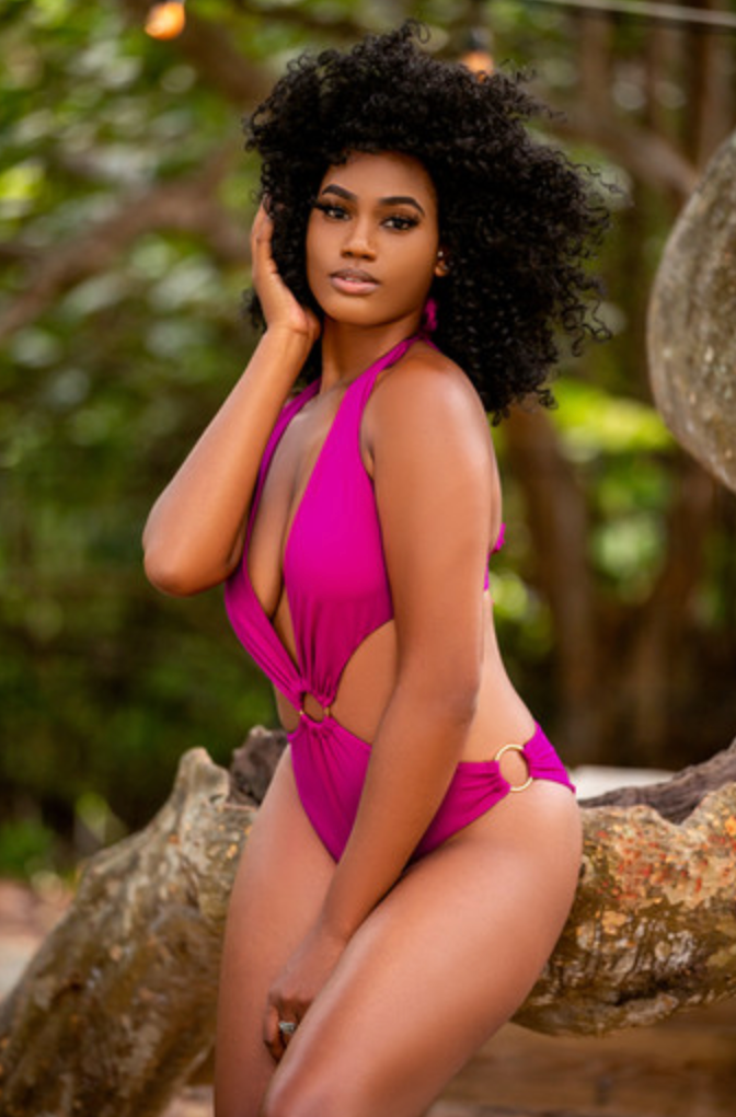 tulum one piece - magenta